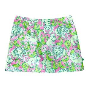 Vintage White Label Lilly Pulitzer Fried Catfish Skort Skirt Lions Tigers Bears